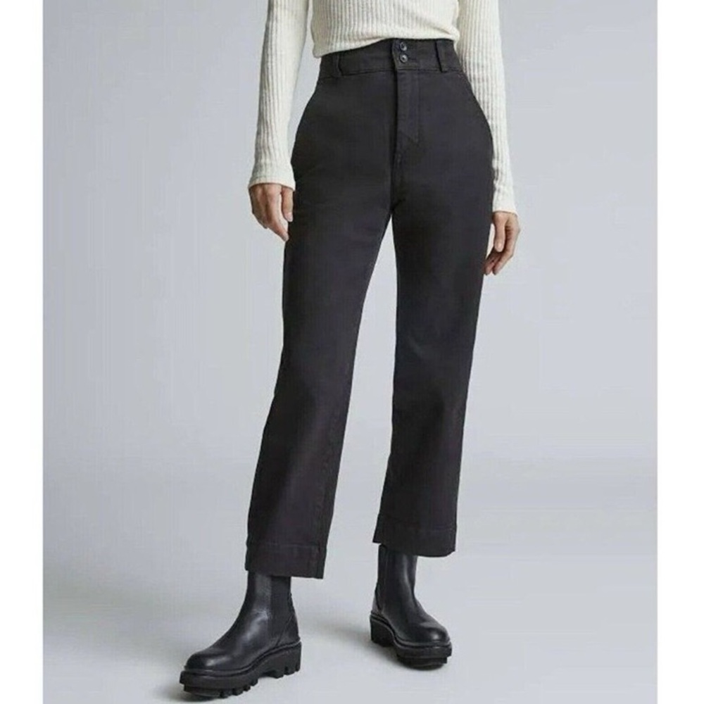 Everlane The Organic Straight-Leg Pant - black 6 EUC